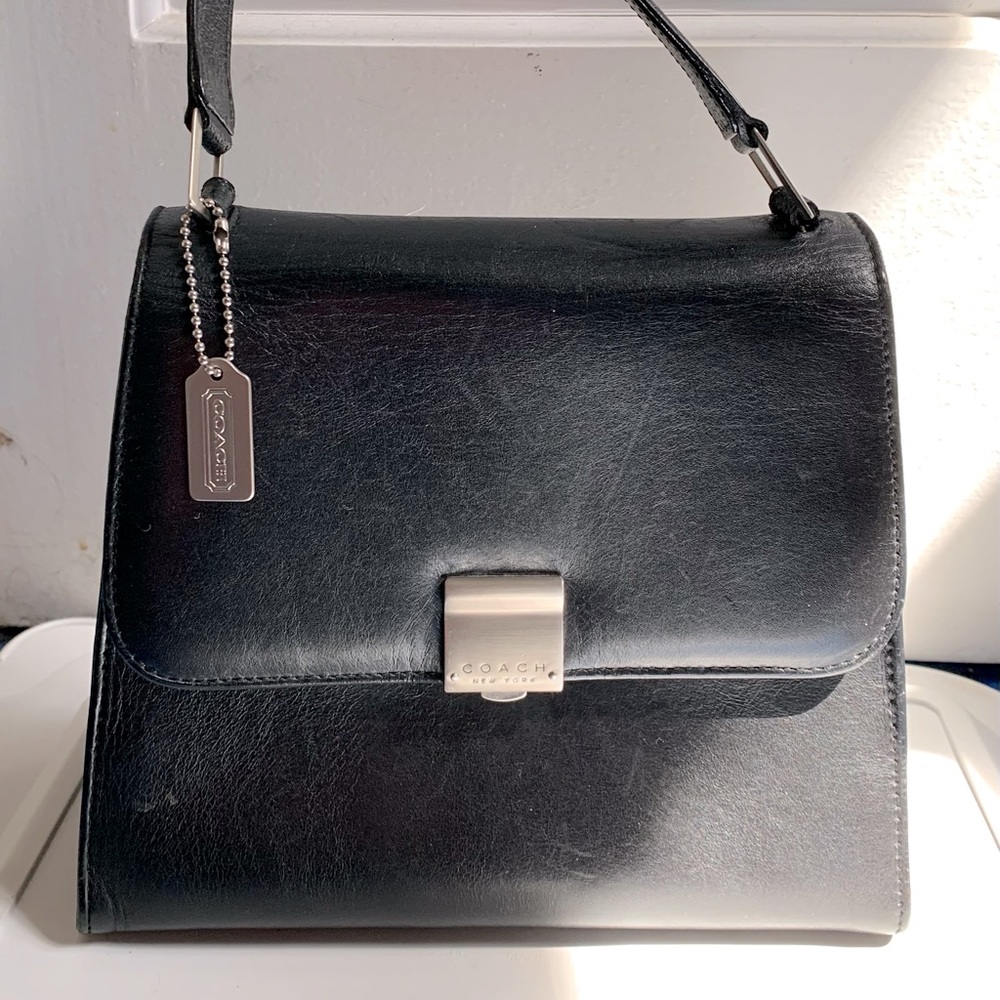 Coach VTG Bridle Top Handle Blk Handbag (#F8E6701)